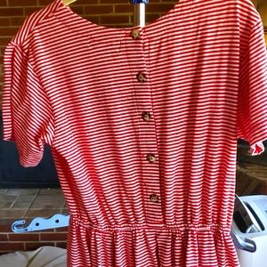 Woman's Red dress with matching jersey jacket.  Very cute